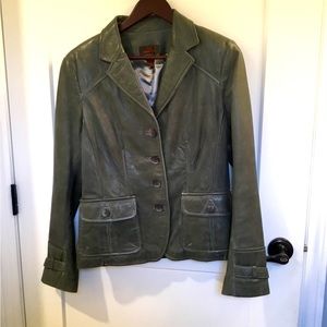 DANIER Leather Jacket, ladies M , button front.